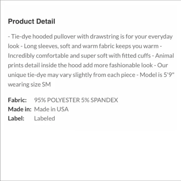 Tie - Dye Hooded Pullover  Sweatshirt - Picture 5 of 5